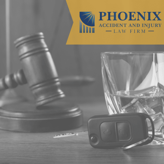 drunk driving accident victim attorney in Phoenix - gavel, keys and highball glass